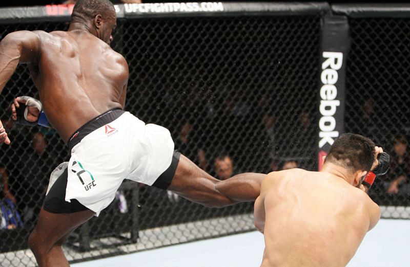 Uriah Hall produced a classic spinning back kick to take out Gegard Mousasi in 2015.