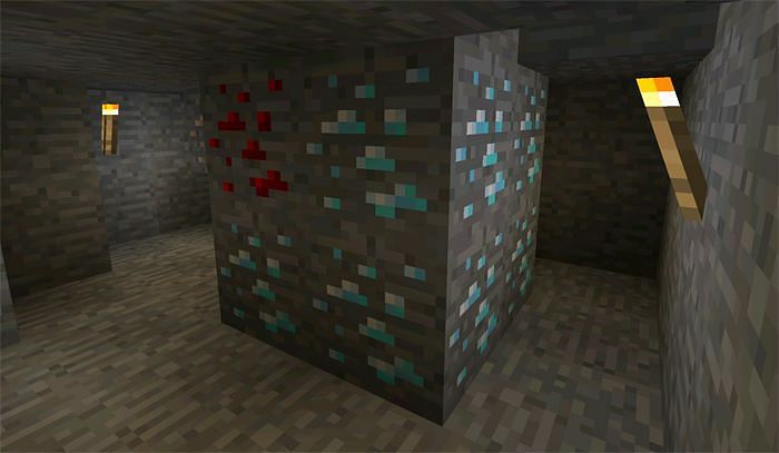 Finding ores (Image via Minecraft)