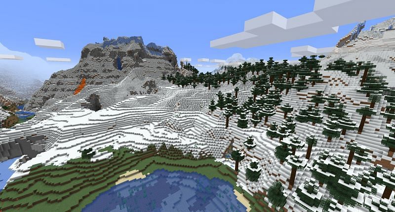 New mountains will have pillager outposts (Image via Minecraft)