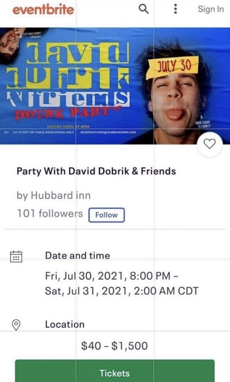 David Dobrik upsets fans by planning an upcoming party for fans (Image via Instagram)