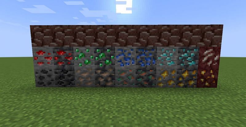 Various ores (Image via Mojang)