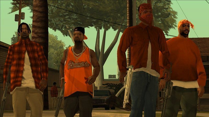 Grove Street Families were originally meant to be orange-themed (Image via GTA Inside)