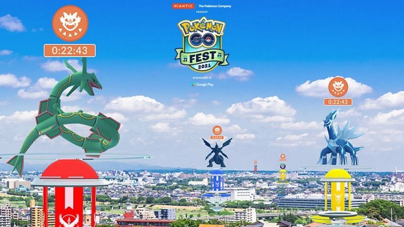 One of the more appealing aspects of this year&#039;s Pokemon GO Fest is its Raid Day (Image via Niantic)