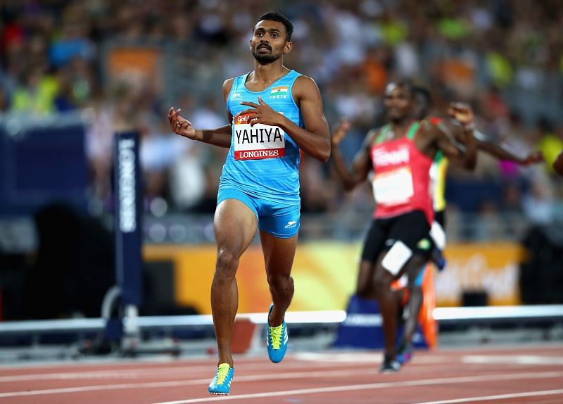 Muhammad Anas running the semifinals of the 400m event at the Commonwealth Games 2018