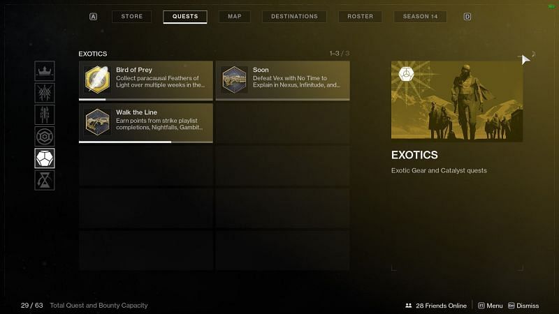 Destiny 2 Exotic quests (image via destiny 2 the game)