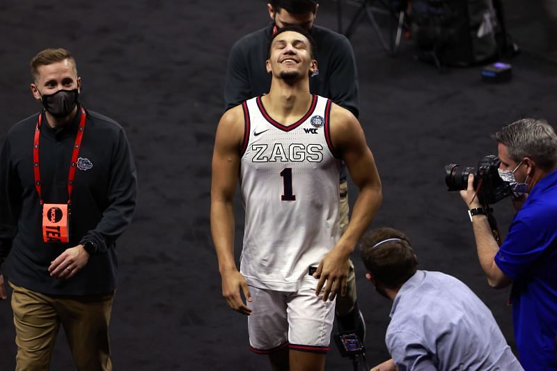 Jalen Suggs (#1) of the Gonzaga Bulldogs is expected to be top 5 in the 2021 NBA Draft