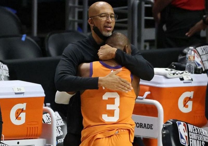 Chris Paul and Monty Williams share an emotional moment