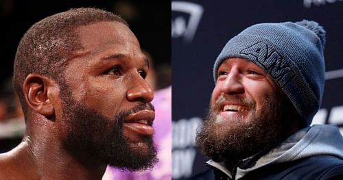 Floyd Mayweather (left); Conor McGregor (right)