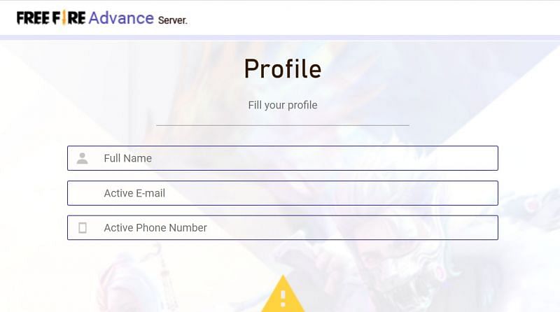 Enter all your details to complete your profile (Image via Free Fire)