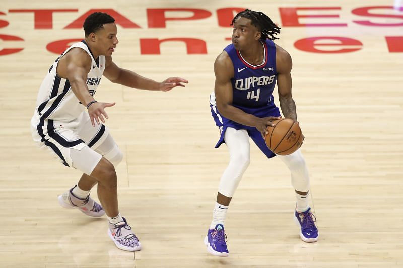 Terance Mann #14 of the LA Clippers handles the ball defended by &lt;a href=&#039;https://www.sportskeeda.com/basketball/desmond-bane &#039; target=&#039;_blank&#039; rel=&#039;noopener noreferrer&#039;&gt;Desmond Bane&lt;/a&gt; #22 of the Memphis Grizzlies