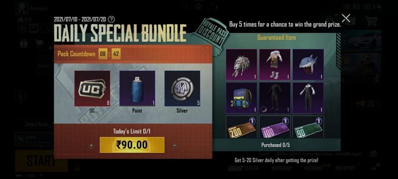 Players should not buy Daily Special Bundle at any costs (Image via BGMI)