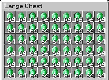 Lots of emeralds. Image via Empire Minecraft