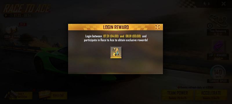 The reward will only be available on July 31st, 2021 (Image via Free Fire)