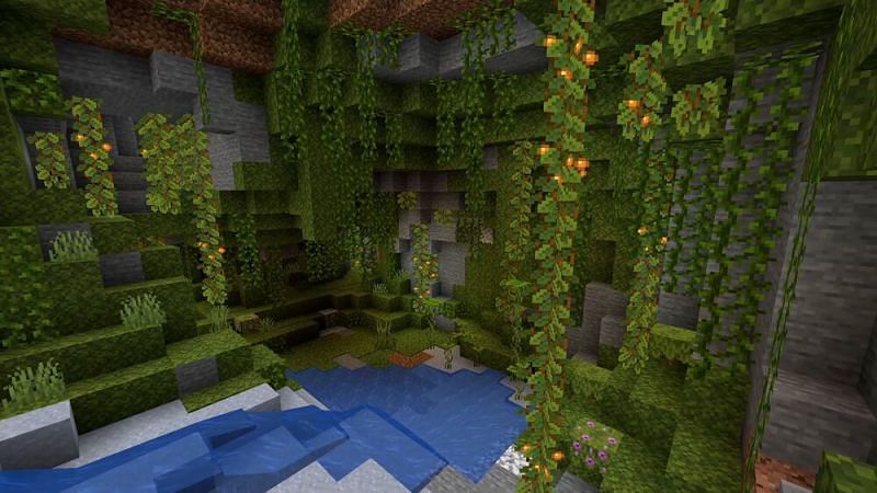 A Lush Cave biome (Image via Minecraft)