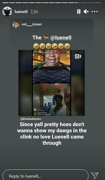Luenell reacted to her viral video on Instagram