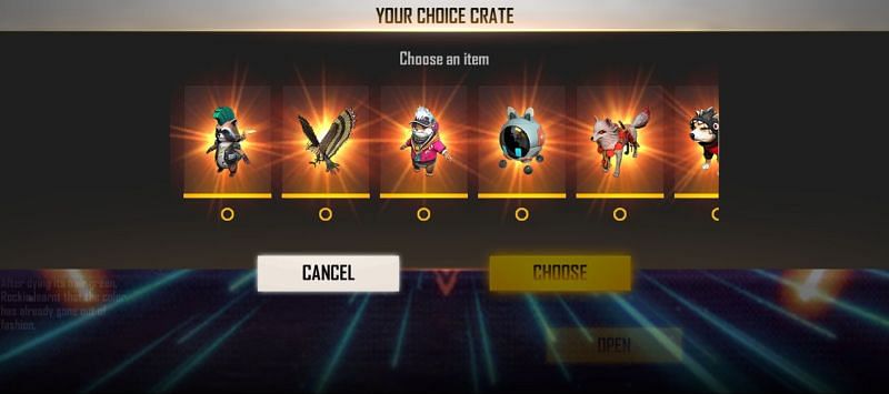 The available rewards (Image via Free Fire)