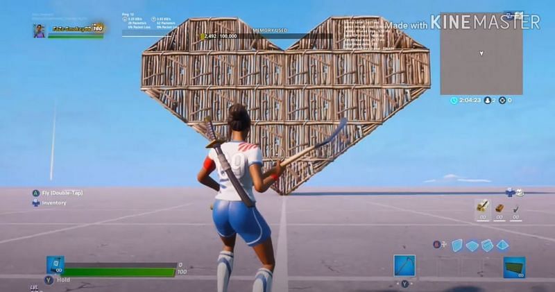 Learn how to build a heart in Fortnite/ Image via YouTube @ Smokey_Kaze Yt