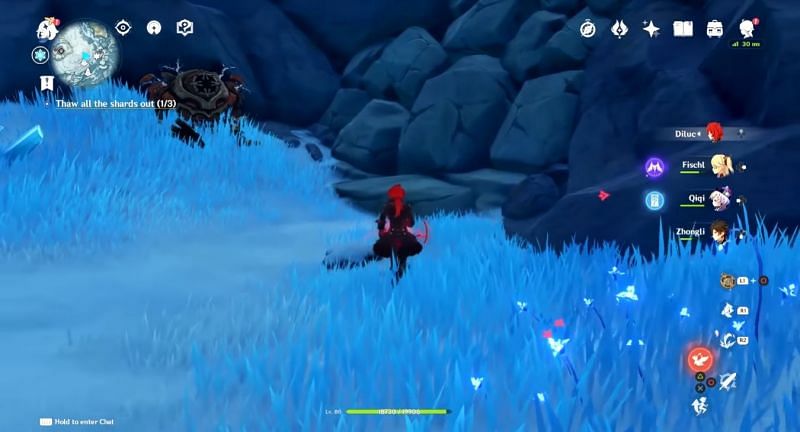 The fourth Scarlet Quartz behind a large rock pile (Image via Gamers Heroes, Youtube)