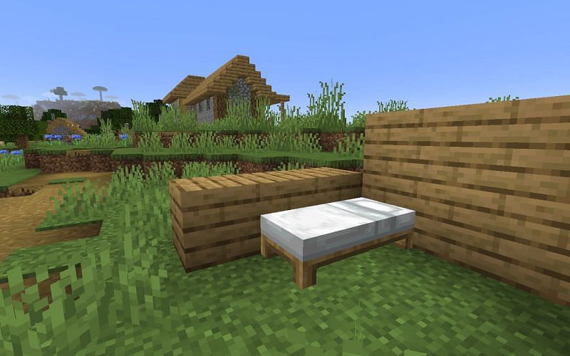 Construction of a new villager home (Image via Minecraft)