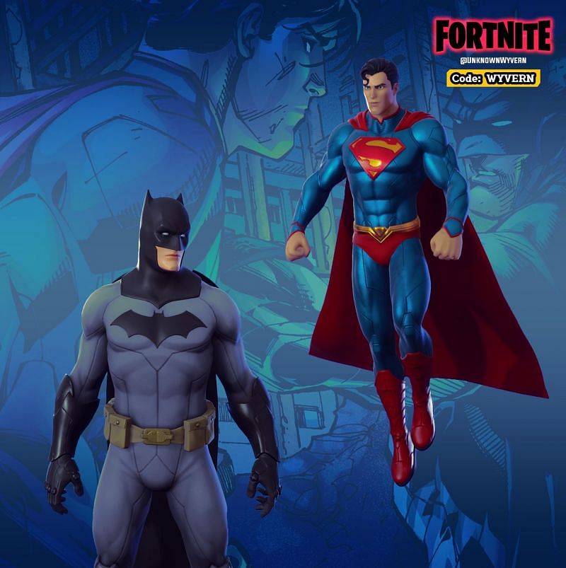 Batman and Superman in Fortnite. Image via Reddit