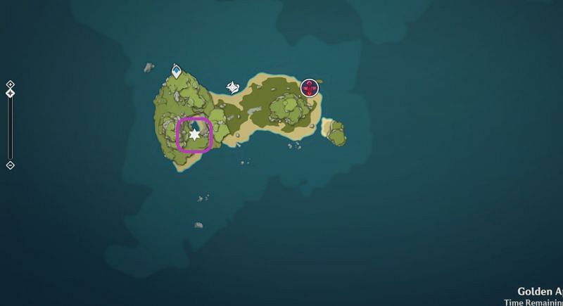 Location of the Seelie at the Minacious Isle in Genshin Impact