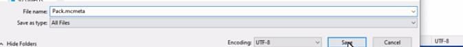 Pack.mcmeta must be saved with the &quot;all files&quot; option in Windows