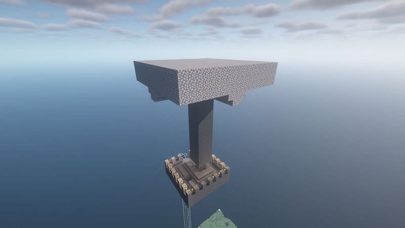An XP mob farm built 200 blocks above ground (Image via Minecraft)