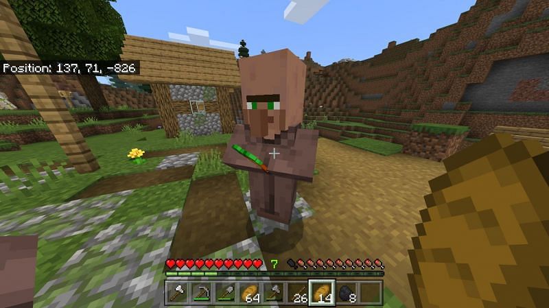 An unemployed villager in Minecraft (Image via u/TBGKryptoBlox on Reddit)