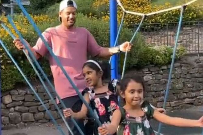 [Watch] Mayank Agarwal's baby's day out with Ravichandran Ashwin and Rohit Sharma's daughters