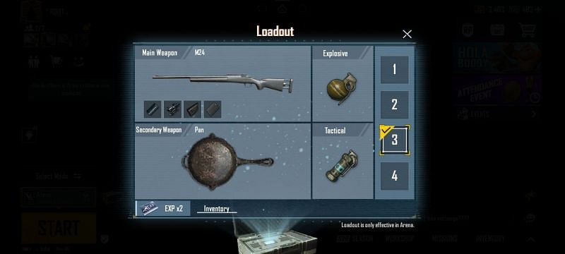 M24 in TDM loadout of Battlegrounds Mobile India