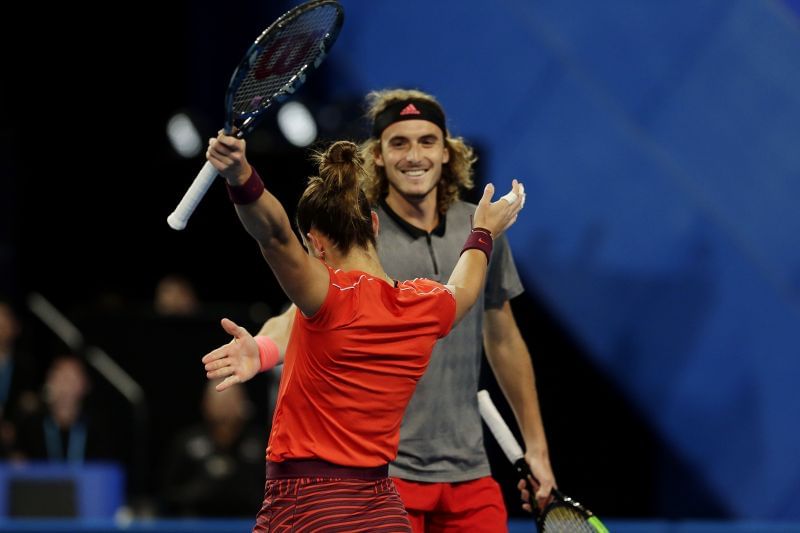 Stefanos Tsitsipas and Maria Sakkari at the 2019 Hopman Cup