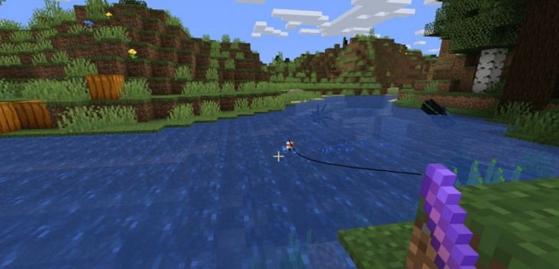 A player fishing in a pretty river valley (Image via gameplayerr)
