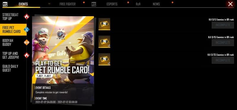Players can complete the missions of the event to achieve free Pet Rumble room cards