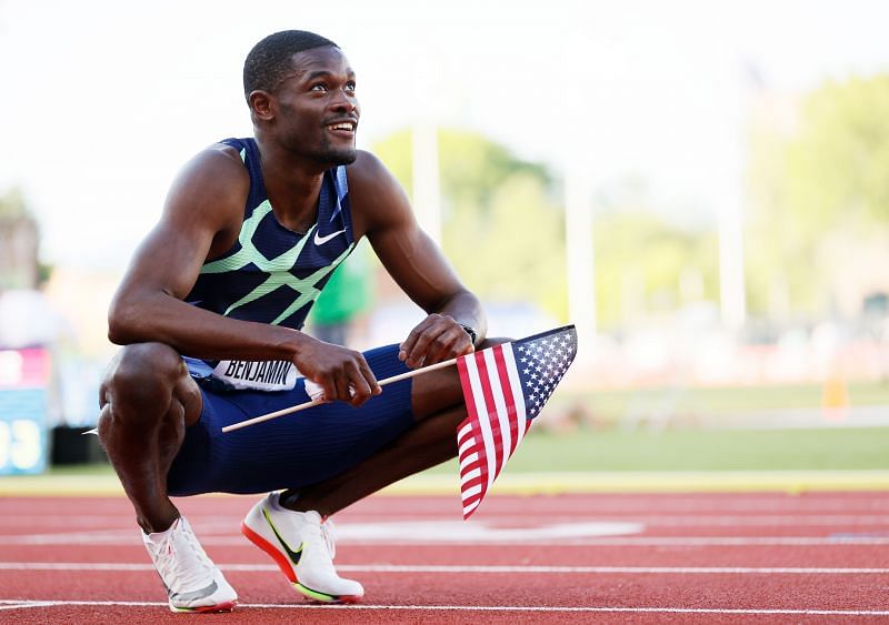 Rai Benjamin at the 2020 U.S. Olympic Track &amp; Field Team Trials - Day 9