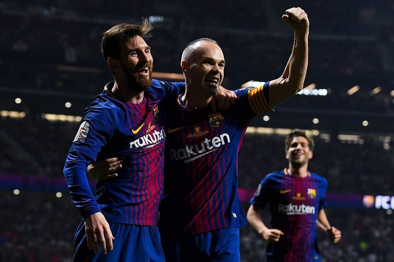 Lionel Messi (left) and Andres Iniesta are among the most successful Barcelona players.