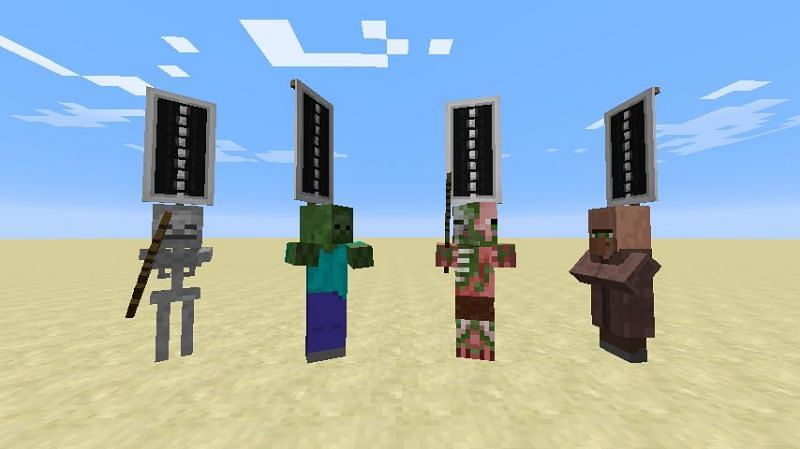 Mobs with unique banner hats (Image via Reddit)