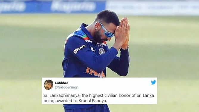 IND vs SL 2021: "Destroyed Dravid, Dhawan and Samson's career!"- Fans roast Krunal Pandya after India's series loss