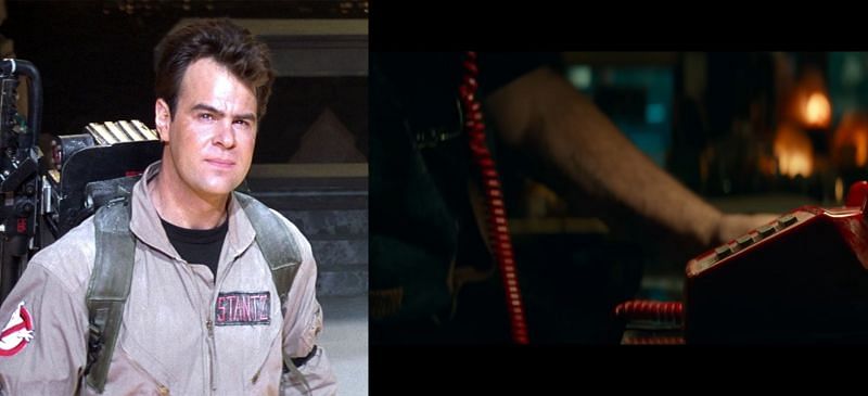 Ray Stanz in &quot;Ghostbusters (1984)&quot; and in the new &quot;Ghostbusters: Afterlife&quot; trailer. (Image via: Columbia Pictures/Sony)