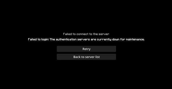 authentication servers are down minecraft on my server