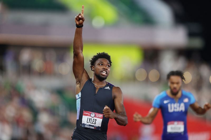 Noah Lyles at the US Olympic Track and Field 2021