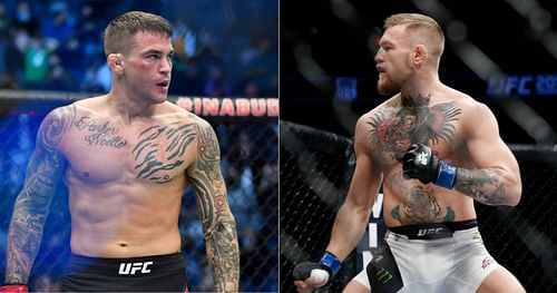 Dustin Poirier (left) and Conor McGregor (right)