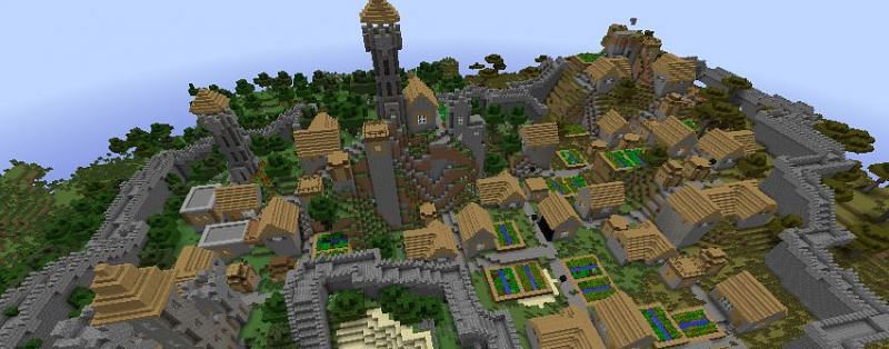Big Minecraft villages can be beneficial in many ways (Image via Reddit)