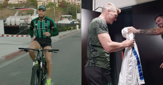 UFC 264: Embedded episode 4: Conor McGregor bumps into a horde of fans while cycling; Stephen Thompson gets a custom-made 'NMF' robe