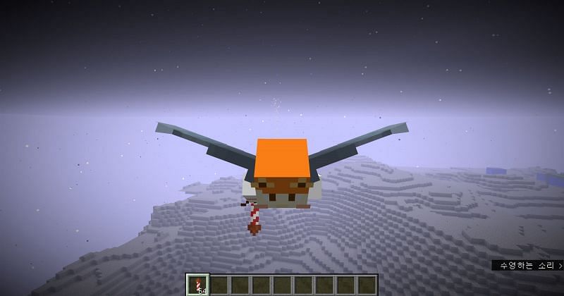 A player using fireworks to travel farther with the elytra (Image via Reddit)