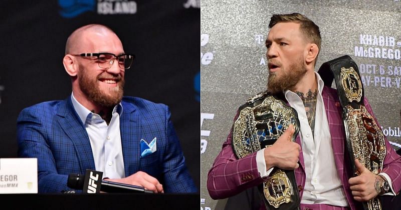 Conor McGregor before (right) and after (left) UFC 229