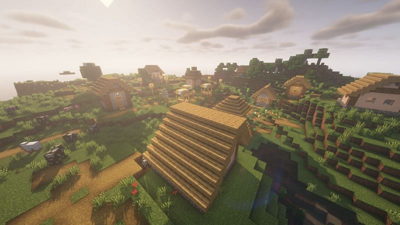 A plains biome village (Image via Minecraft)