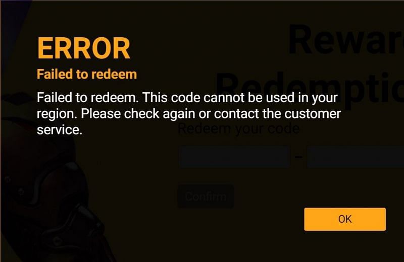 Redeem codes only work for the region that they have been released for (Image via Free Fire)