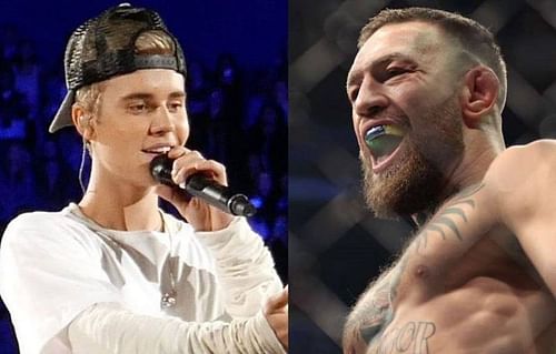 Justin Bieber (left); Conor McGregor (right)