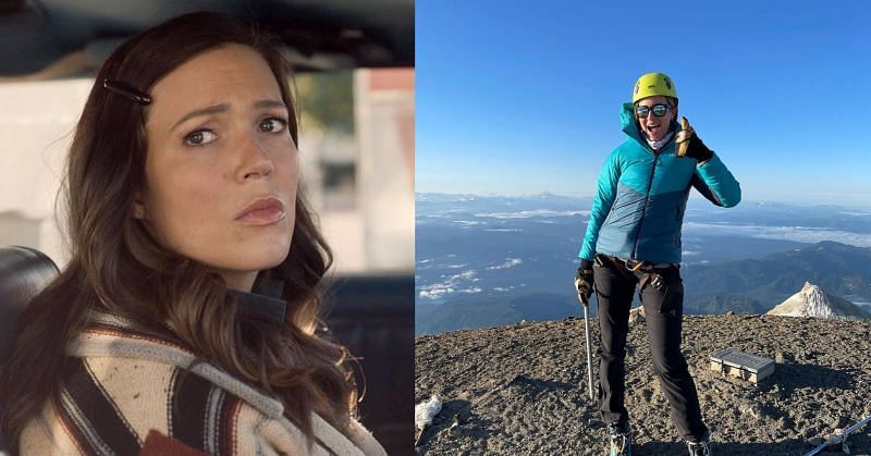 Mandy Moore in &quot;This is Us&quot;, and on Mount Baker. (Image via: Instagram/mandymooremm)