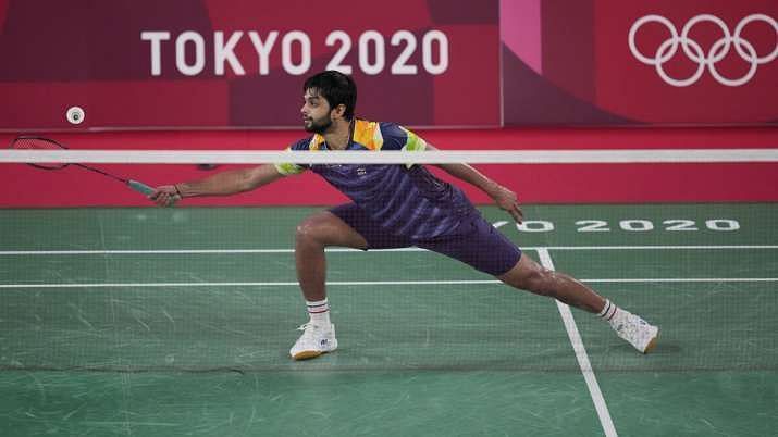 B Sai Praneeth lost to Mark Caljouw 14-21, 14-21 on Wednesday to bow out of the competition